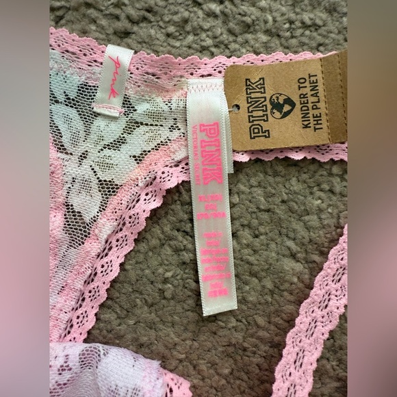 Victoria’s Secret Pink Floral Lace Thong - Picture 3 of 3
